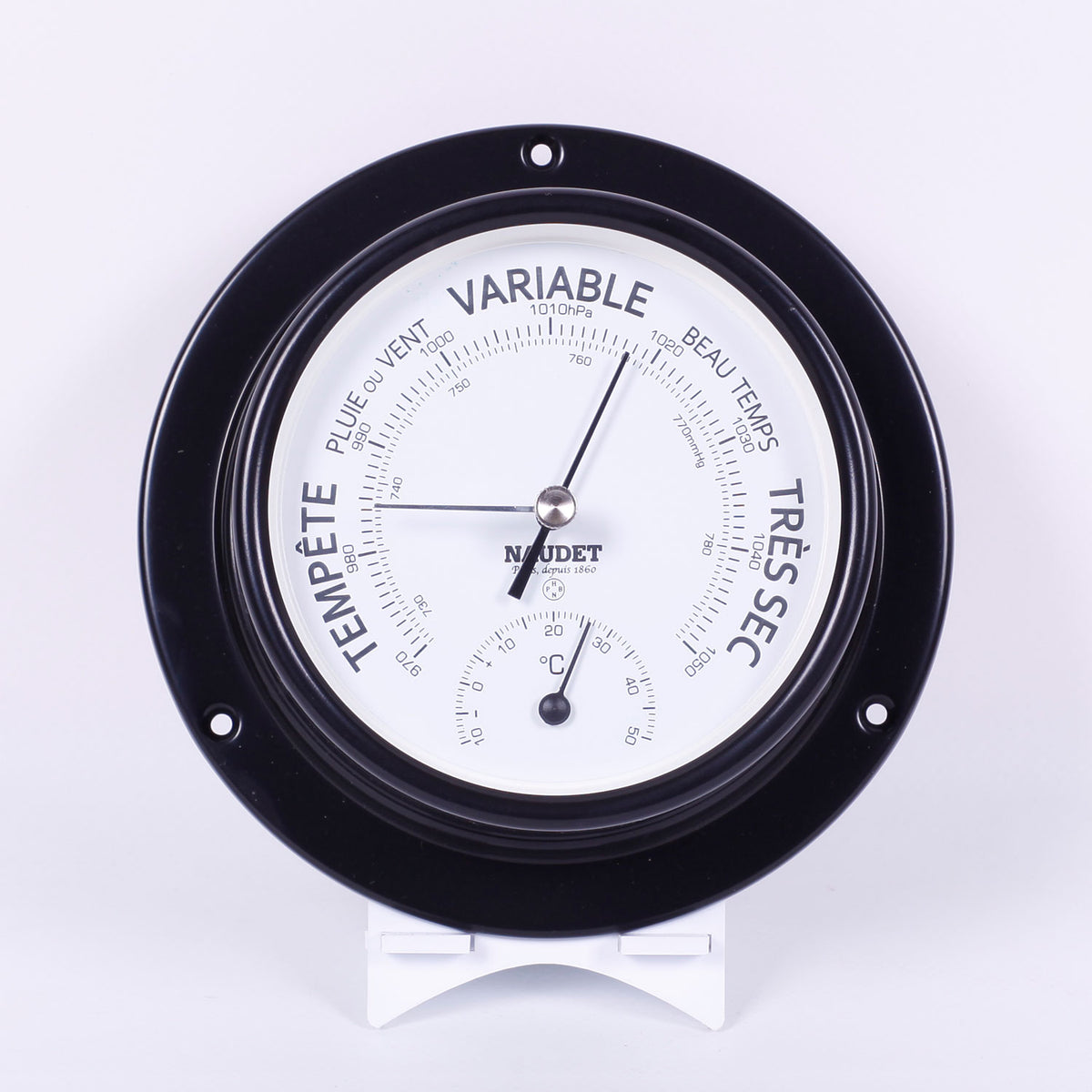 BAROMÈTRE & THERMOMÈTRE<br>À COLLERETTE Ø13CM