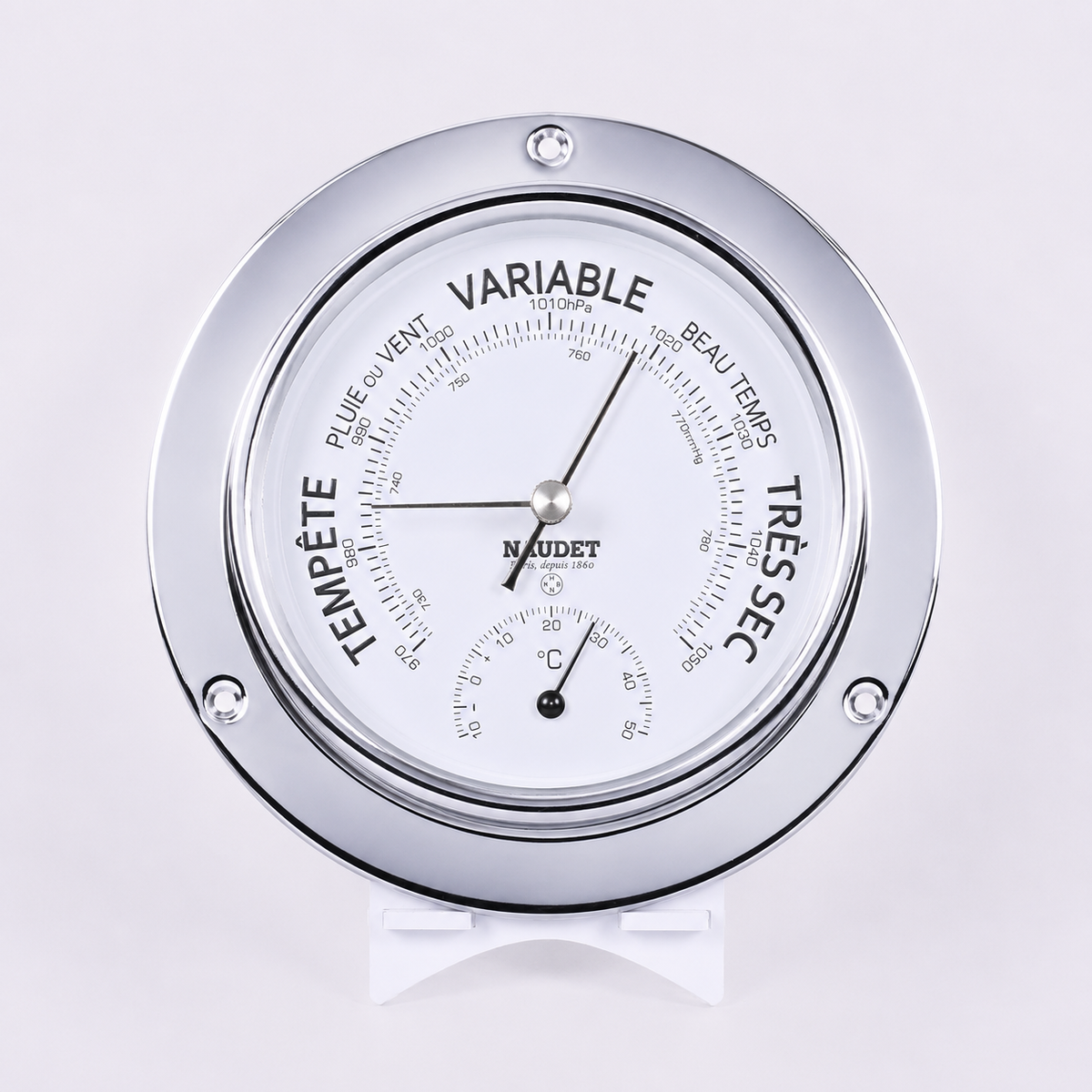 BAROMÈTRE & THERMOMÈTRE<br>À COLLERETTE Ø13CM