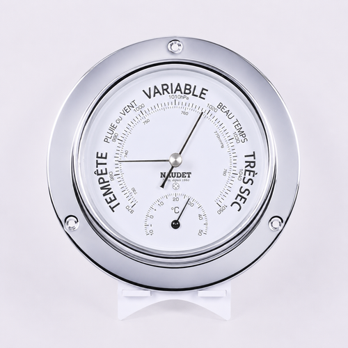BAROMÈTRE & THERMOMÈTRE<br>À COLLERETTE Ø13CM