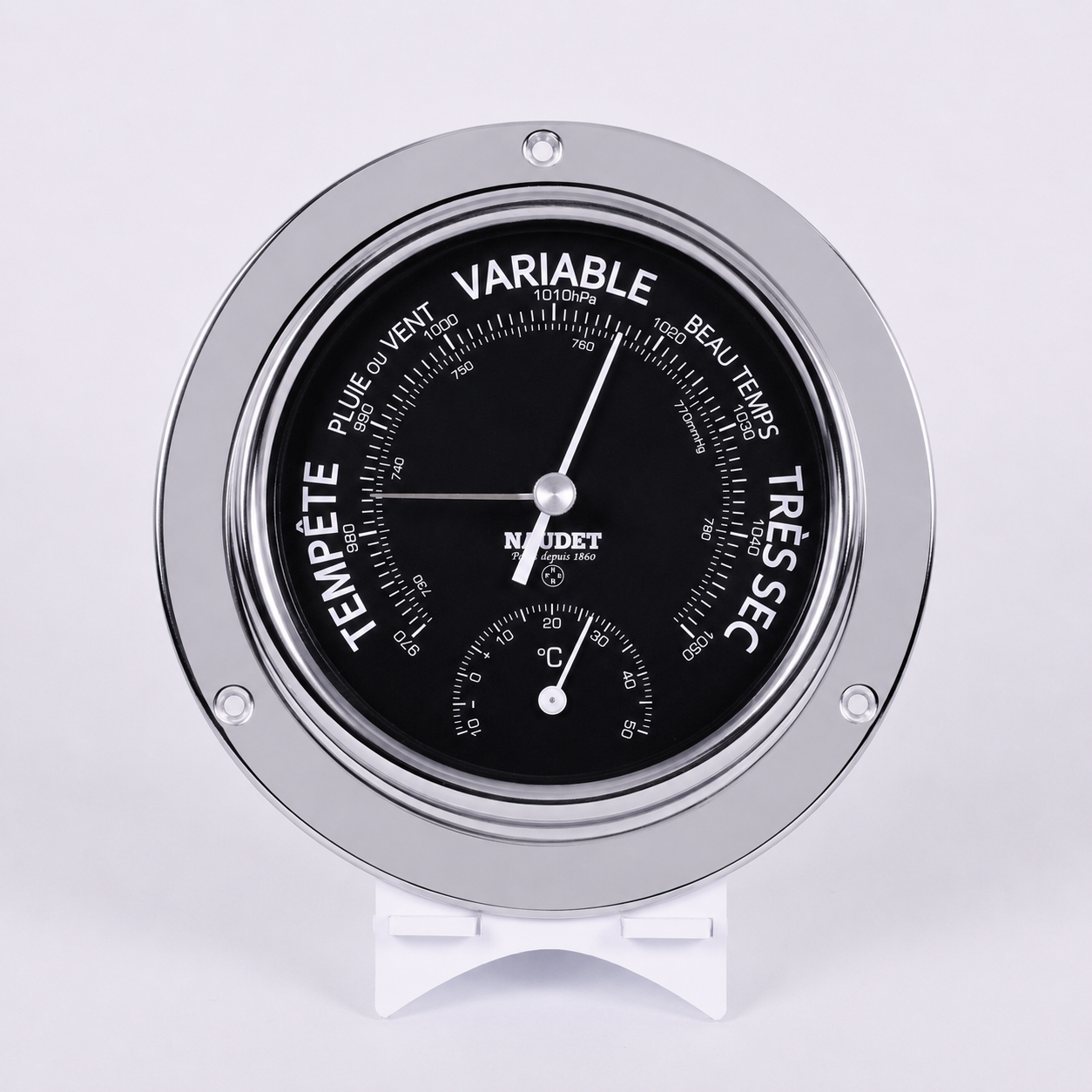 BAROMÈTRE & THERMOMÈTRE<br>À COLLERETTE Ø13CM